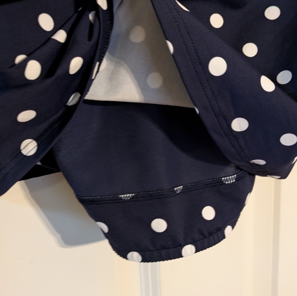 Lands End Navy Blue Polka Dot Swim Top 12 - Picture 5 of 7